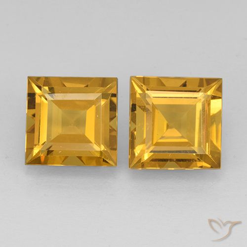 4.68ctw Naturale Arancio Dorato Profondo Citrino, Quadrato, VVS-VS