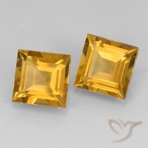 Gemme di Citrino Arancio Dorato Profondo naturale da 4.68 ct, Quadrato, VVS-VS