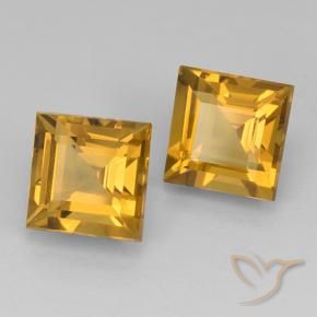 Gemme di Citrino Arancio Dorato Profondo naturale da 5.06 ct, Quadrato, VVS-VS