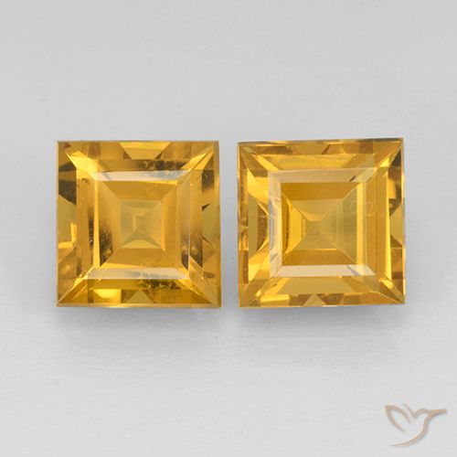 4.70ctw Naturale Dorato scuro Citrino, Quadrato, VVS-VS