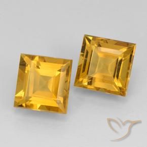 Gemme di Citrino Dorato scuro naturale da 4.70 ct, Quadrato, VVS-VS
