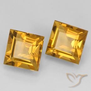 Gemme di Citrino Dorato scuro naturale da 5.20 ct, Quadrato, VVS-VS