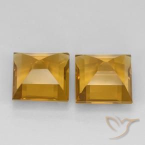 Gemme di Citrino Dorato scuro naturale da 5.20 ct, Quadrato, VVS-VS