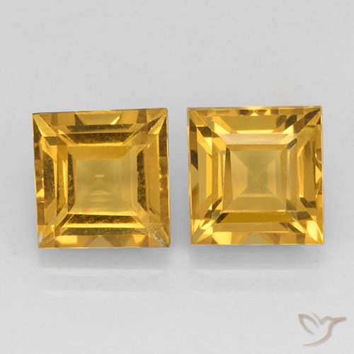 4.64ctw Naturale Arancio Dorato Profondo Citrino, Quadrato, VVS-VS