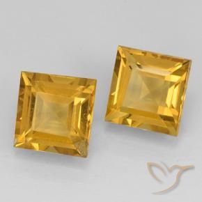 Gemme di Citrino Arancio Dorato Profondo naturale da 4.64 ct, Quadrato, VVS-VS