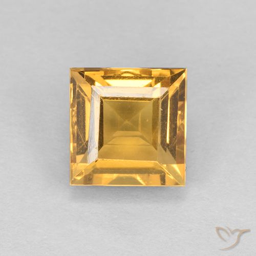 2.17ct Naturale Arancio Dorato Profondo Citrino, Quadrato, VVS-VS