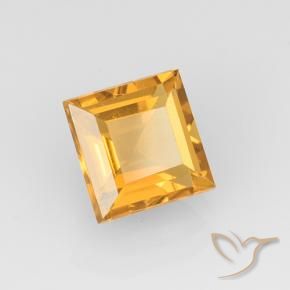 Citrino Arancio medio-chiaro-oroG naturale da 2.72 ct, Quadrato, VVS-VS
