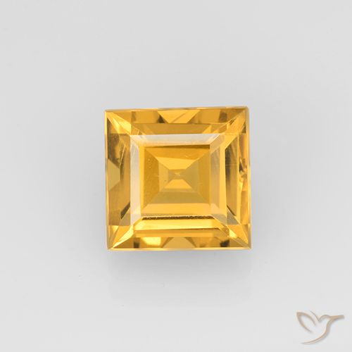2.25ct Naturale Arancio-Oro Citrino, Quadrato, VVS-VS