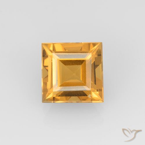 2.27ct Naturale Arancio medio-chiaro-oroG Citrino, Quadrato, VVS