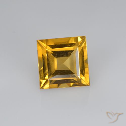 2.60ct Naturale Arancio Dorato Profondo Citrino, Quadrato, VVS