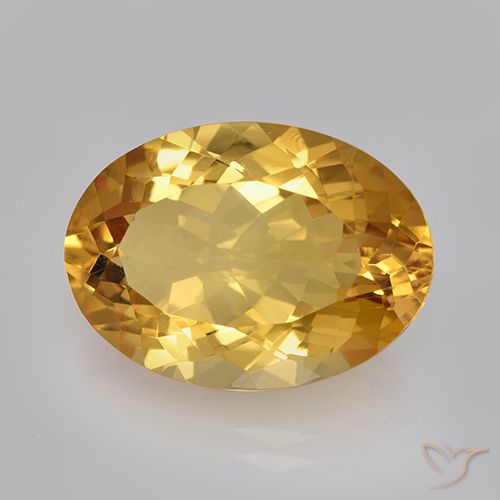 11.23ct Naturale Arancio Dorato Profondo Citrino, Ovale, VVS