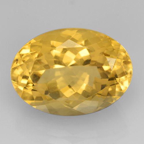 Citrino naturale dorato da 13,95 ct, taglio ovale, VVS