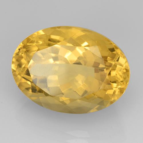 Citrino naturale dorato da 13,95 ct, taglio ovale, VVS