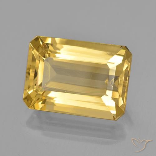 Citrino Dorato medio naturale da 7.14 ct, Ottagonale / Taglio smeraldo, VVS