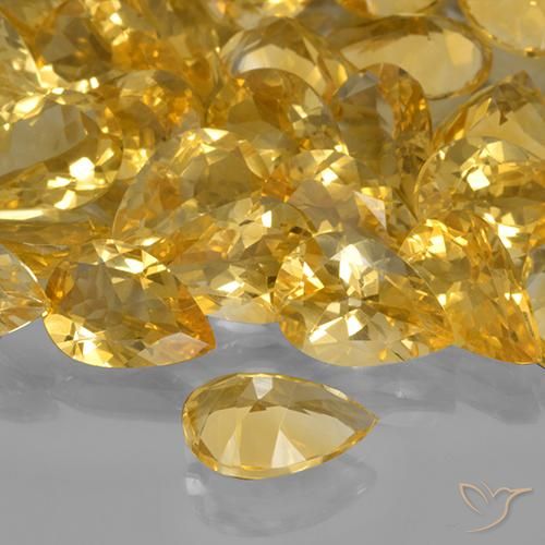 Citrino Dorato naturale da 1.63 ct, Forma a pera, VVS-VS