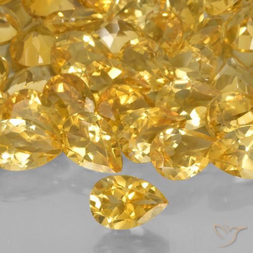 0.64ct Naturale Dorato medio Citrino, Forma a pera, VVS-VS