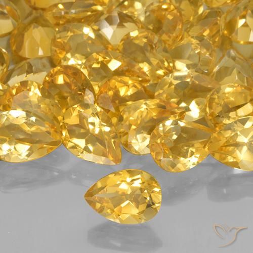 Citrino Dorato medio naturale da 0.64 ct, Forma a pera, VVS-VS