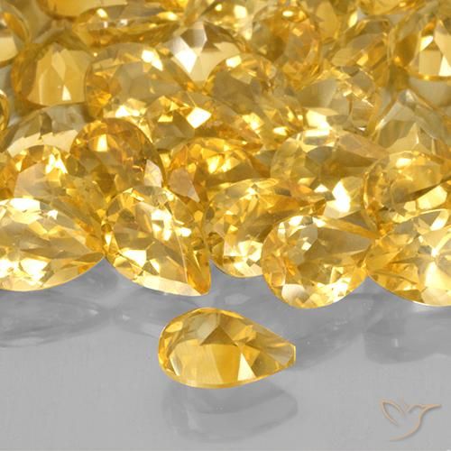 Citrino Dorato medio naturale da 0.64 ct, Forma a pera, VVS-VS