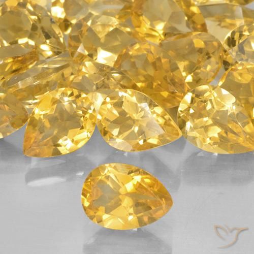 0.66ct Naturale Dorato medio Citrino, Forma a pera, VVS-VS