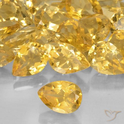 Citrino Dorato medio naturale da 0.66 ct, Forma a pera, VVS-VS
