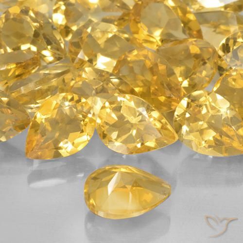 Citrino Dorato medio naturale da 0.66 ct, Forma a pera, VVS-VS
