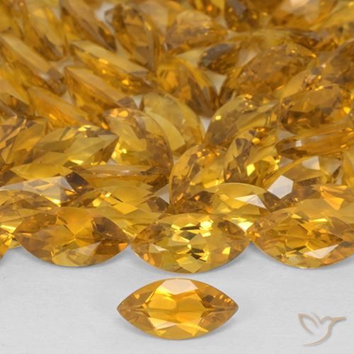 0.47ct Naturale Arancio-Oro Citrino, Taglio marquise, VVS-VS