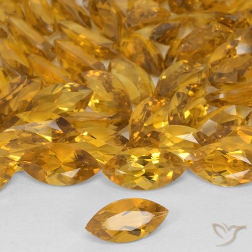 Citrino Arancio-Oro naturale da 0.47 ct, Taglio marquise, VVS-VS