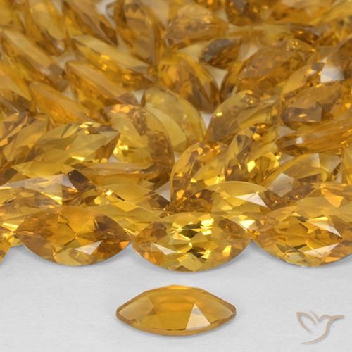 Citrino Arancio-Oro naturale da 0.47 ct, Taglio marquise, VVS-VS