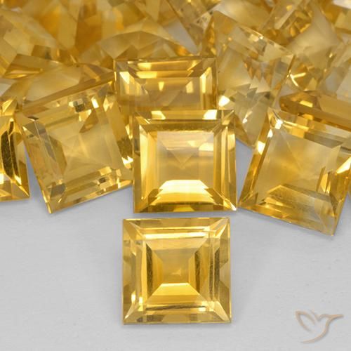3.33ct Naturale Dorato medio Citrino, Quadrato, VVS-VS