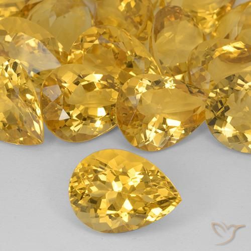 7.55ct Naturale Dorato medio Citrino, Forma a pera, VVS-VS