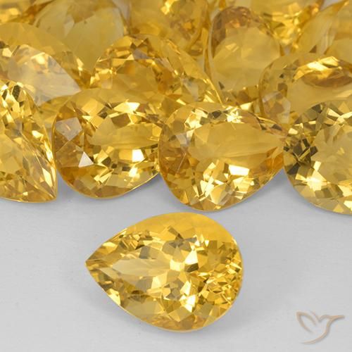 Citrino Dorato medio naturale da 7.55 ct, Forma a pera, VVS-VS