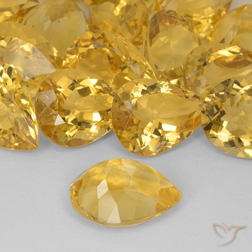 Citrino Dorato medio naturale da 7.55 ct, Forma a pera, VVS-VS