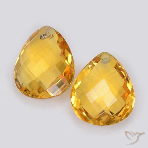 7.43ctw Naturale Dorato medio Citrino, Forma a pera, VVS-VS