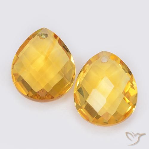7.39ctw Naturale Dorato medio Citrino, Forma a pera, VVS-VS