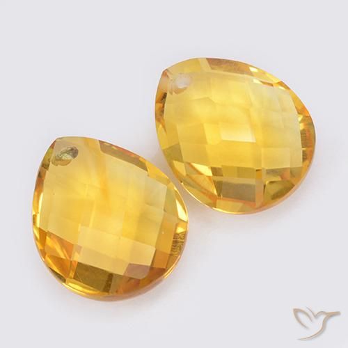 Gemme di Citrino Dorato medio naturale da 7.39 ct, Forma a pera, VVS-VS