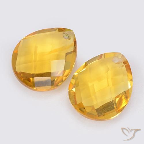 Gemme di Citrino Dorato medio naturale da 7.39 ct, Forma a pera, VVS-VS