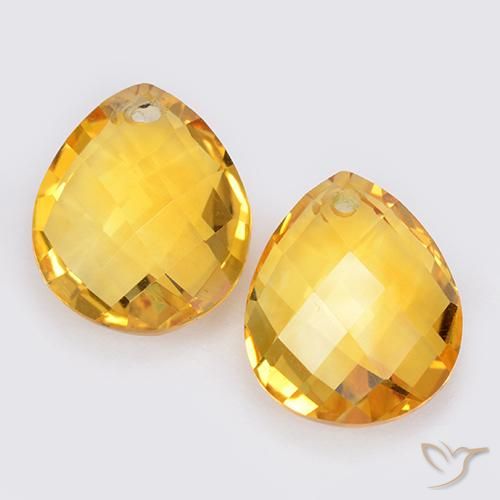 7.89ctw Naturale Dorato medio Citrino, Forma a pera, VVS-VS