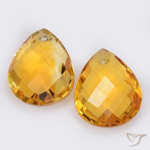7.47ctw Naturale Arancio Medio Citrino, Forma a pera, VVS-VS