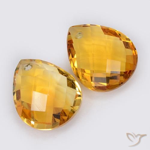 Gemme di Citrino Arancio Medio naturale da 7.47 ct, Forma a pera, VVS-VS