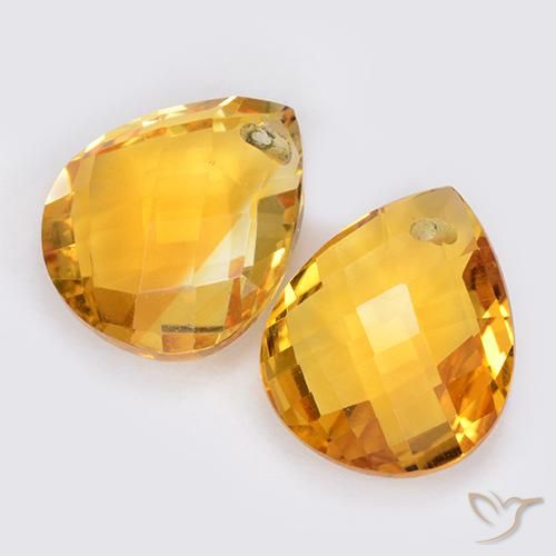 Gemme di Citrino Arancio Medio naturale da 7.47 ct, Forma a pera, VVS-VS
