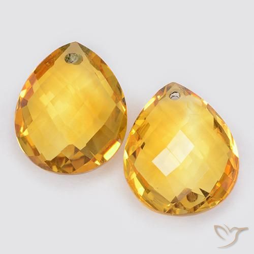 7.56ctw Naturale Dorato medio Citrino, Forma a pera, VVS-VS