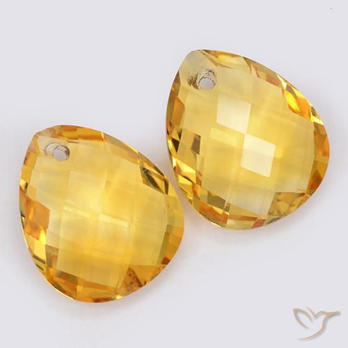 Gemme di Citrino Arancio dorato naturale da 7.04 ct, Forma a pera, VVS-VS