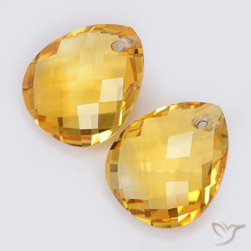 Gemme di Citrino Arancio dorato naturale da 7.04 ct, Forma a pera, VVS-VS