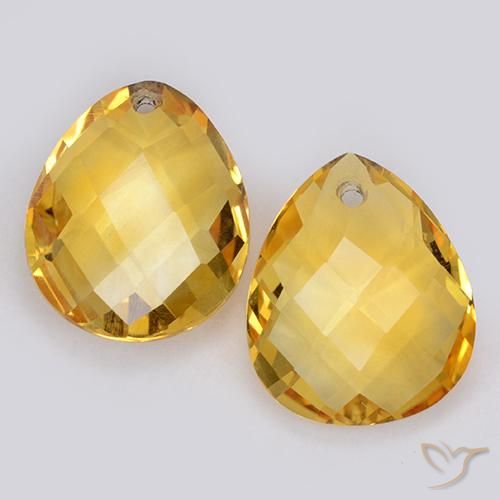 7.50ctw Naturale Dorato medio Citrino, Forma a pera, VVS-VS