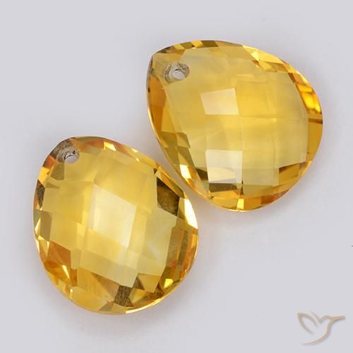 Gemme di Citrino Dorato medio naturale da 7.50 ct, Forma a pera, VVS-VS