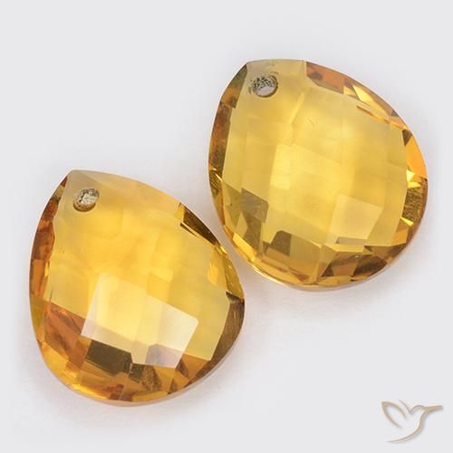 Gemme di Citrino Arancio dorato naturale da 7.04 ct, Forma a pera, VVS-VS
