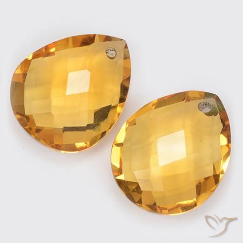 Gemme di Citrino Arancio dorato naturale da 7.04 ct, Forma a pera, VVS-VS