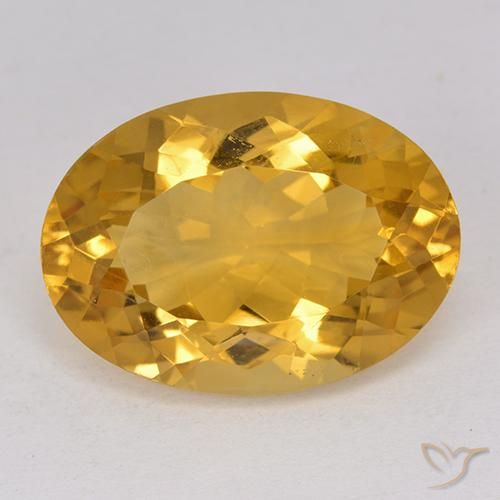 Citrino naturale dorato da 11,63 ct, taglio ovale, VVS