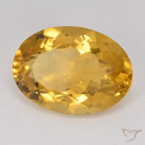 Citrino naturale dorato da 11,63 ct, taglio ovale, VVS