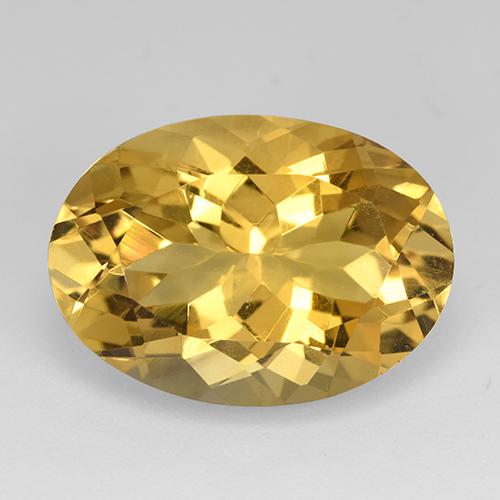 Citrino naturale dorato da 11,48 ct, taglio ovale, VVS